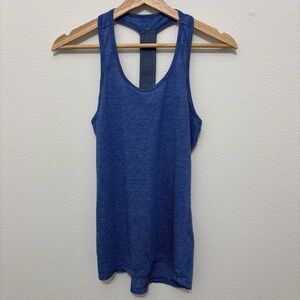 Reebok Racerback Blue and White Striped Workout Tank Top in XS